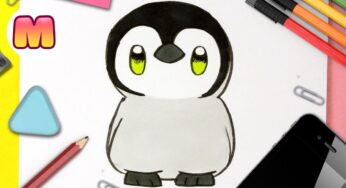 COMO DIBUJAR UN PINGÜINO KAWAII PASO A PASO – Dibujando un pingüino – Como dibujar animales kawaii
