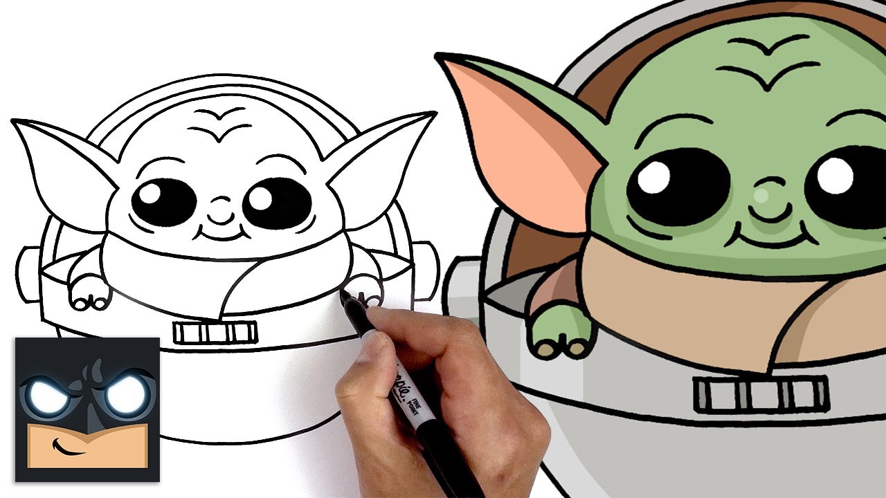 How To Draw Baby Yoda | Mandalorian 