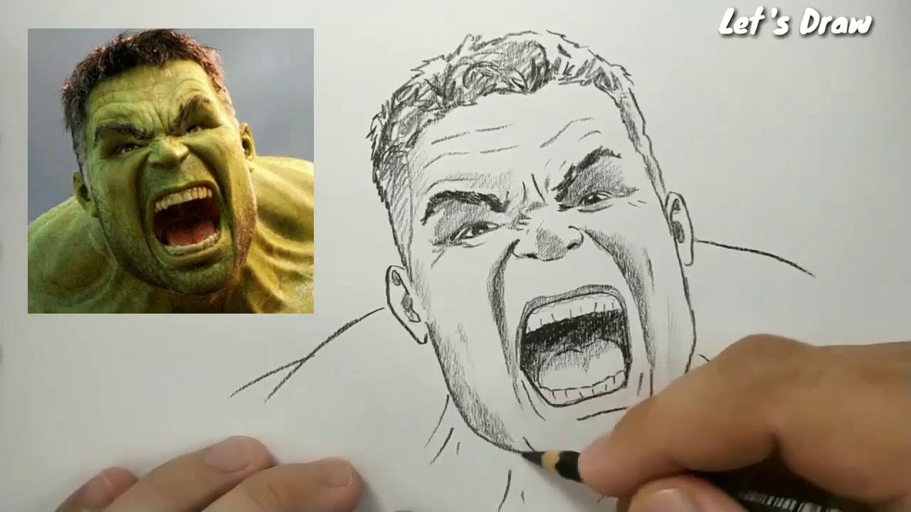 ASMR drawing / sketching HULK . so satisfying , how to draw hulk avengers 