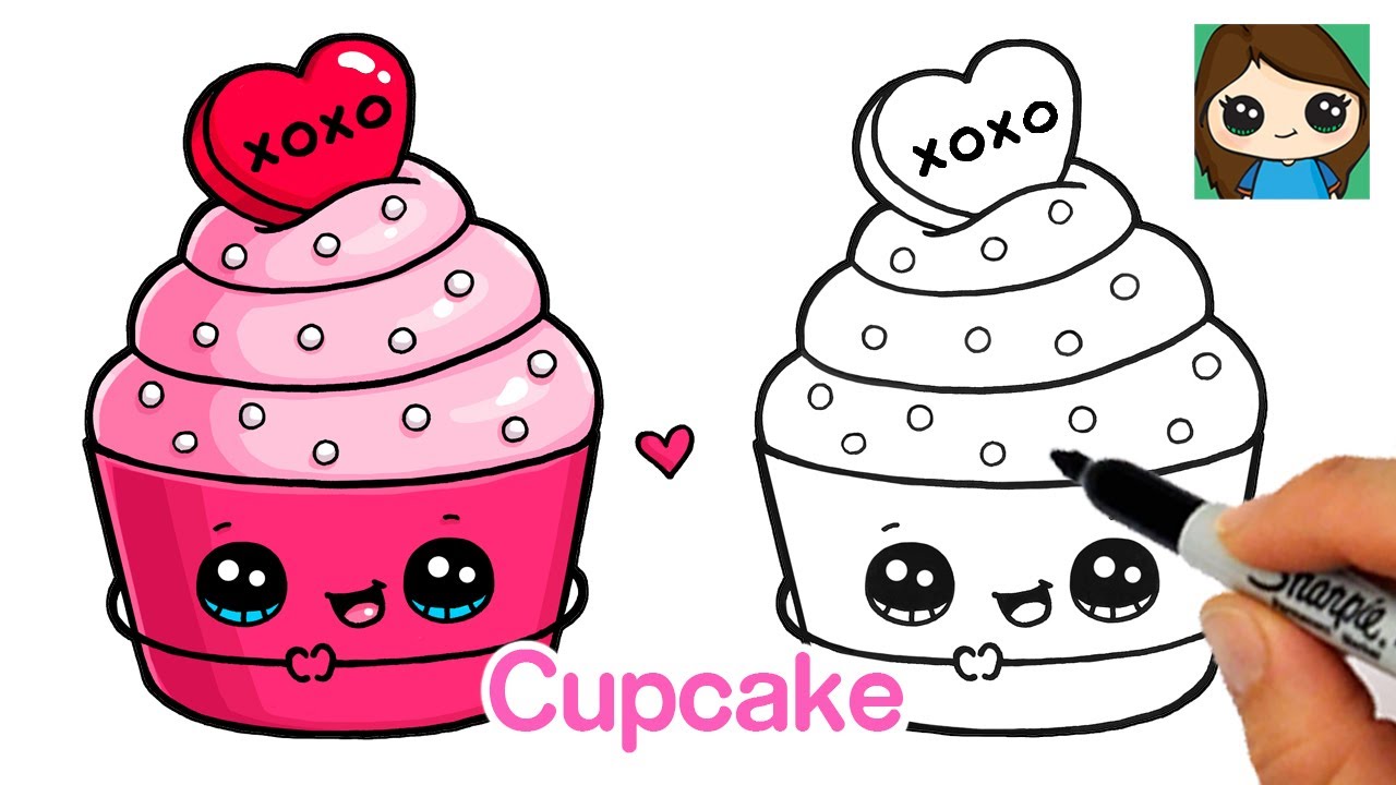 How to Draw a Valentine Cupcake ?❤️ 