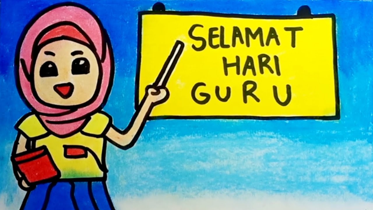 Cara Menggambar Selamat Hari Guru 25 Nopember | Cara Menggambar Ucapan Selamat Hari Guru Nasional 