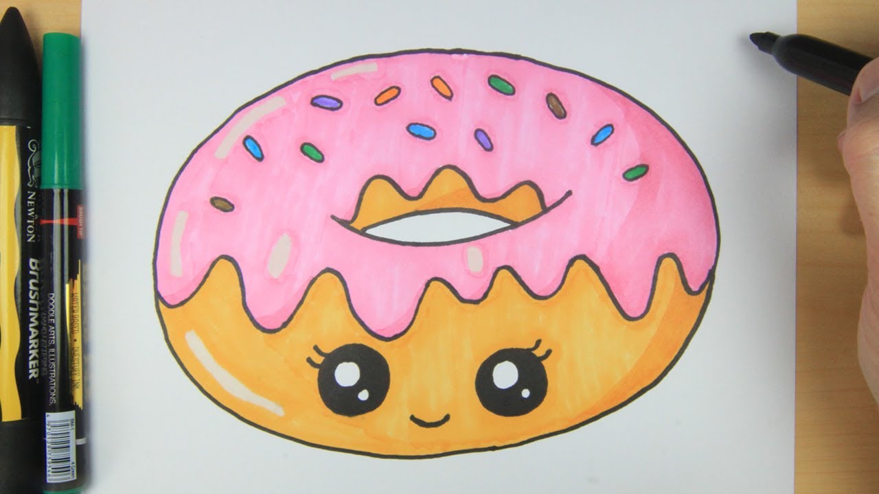 Cara Menggambar Donat | How to Draw a Cute Donut 