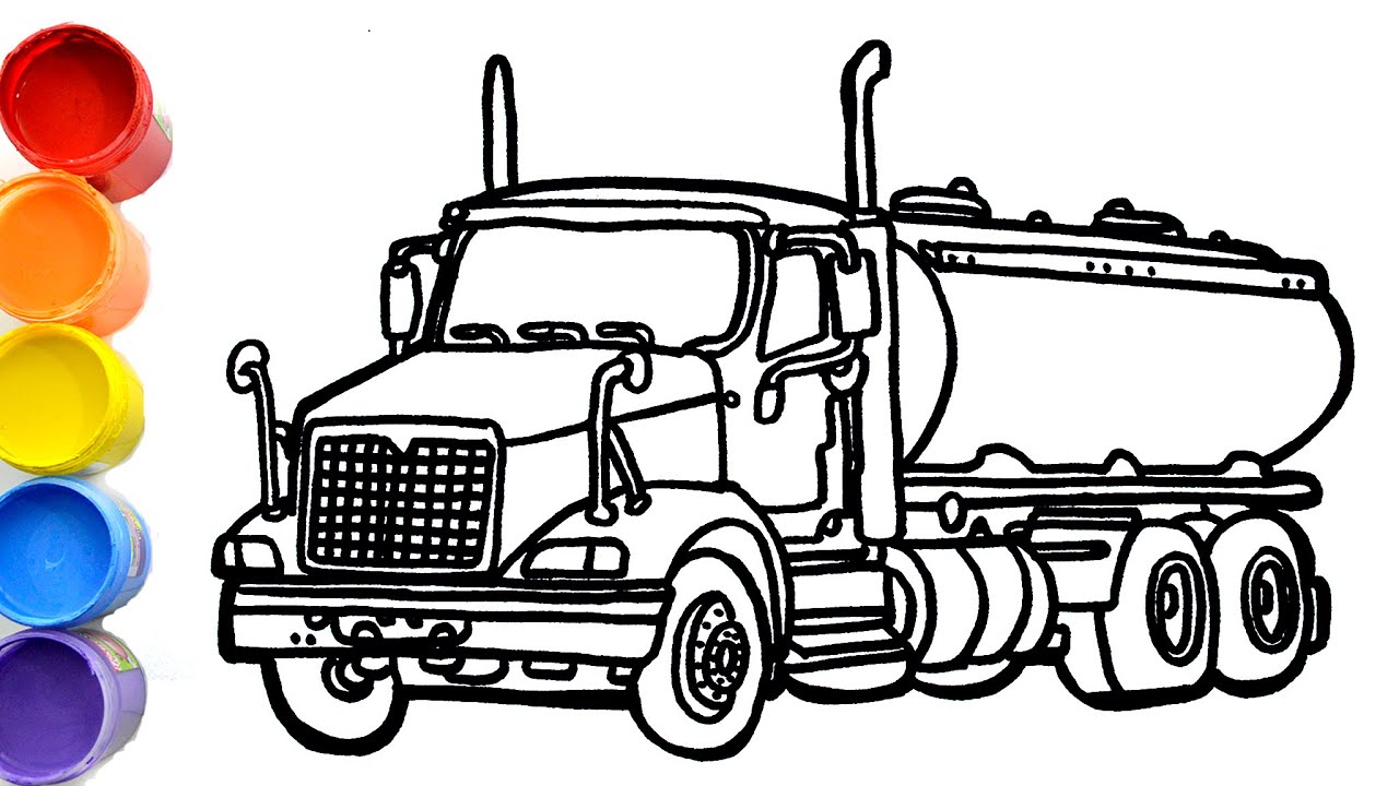 How to draw a Tank transporter truck | vehicles drawing 