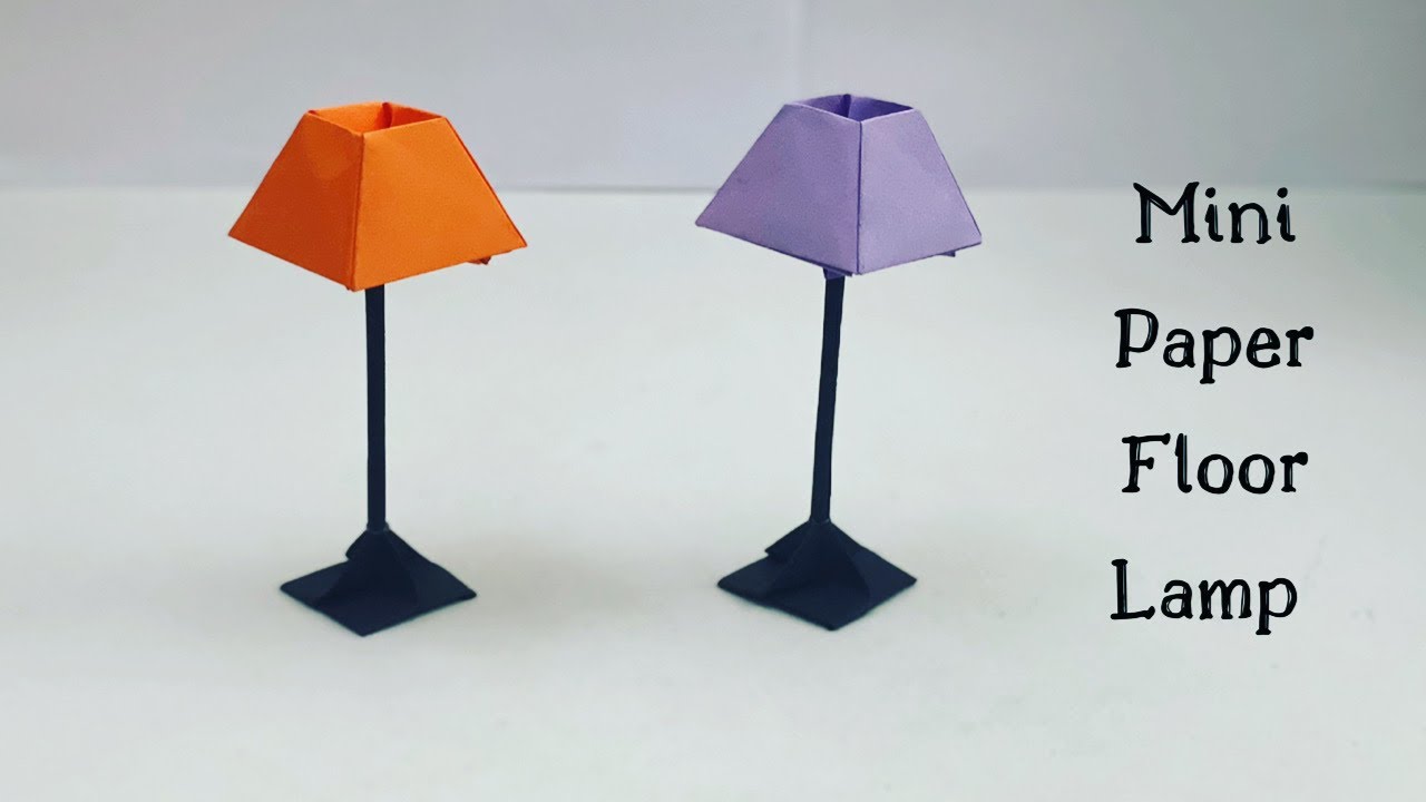 DIY MINI PAPER FLOOR LAMP / Paper Craft / Easy Origami Floor Lamp DIY / Paper Crafts Easy 