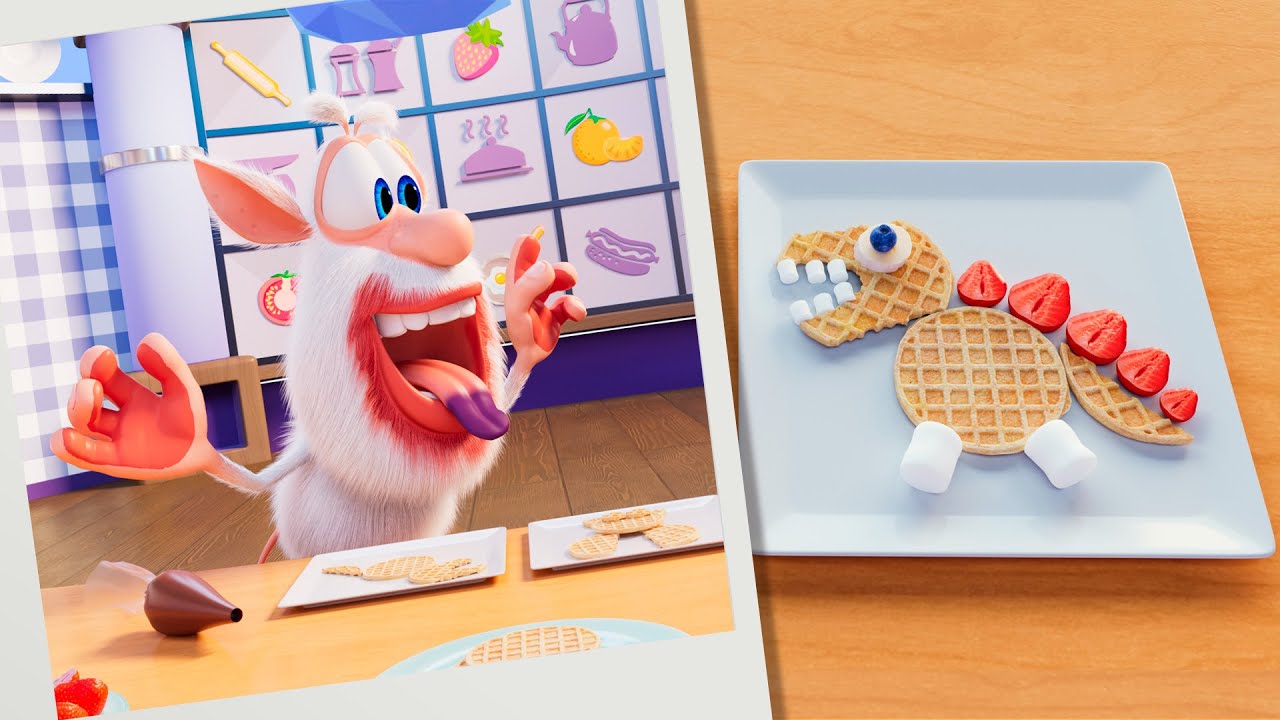 Booba ? Food Puzzle: Waffle Dinosaur ?? Funny cartoons for kids – Booba ToonsTV