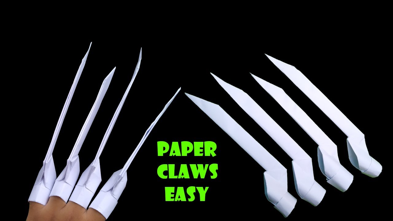 How to make paper claws easy for beginners | How to make wolverine claws out of paper | Paper weapon 