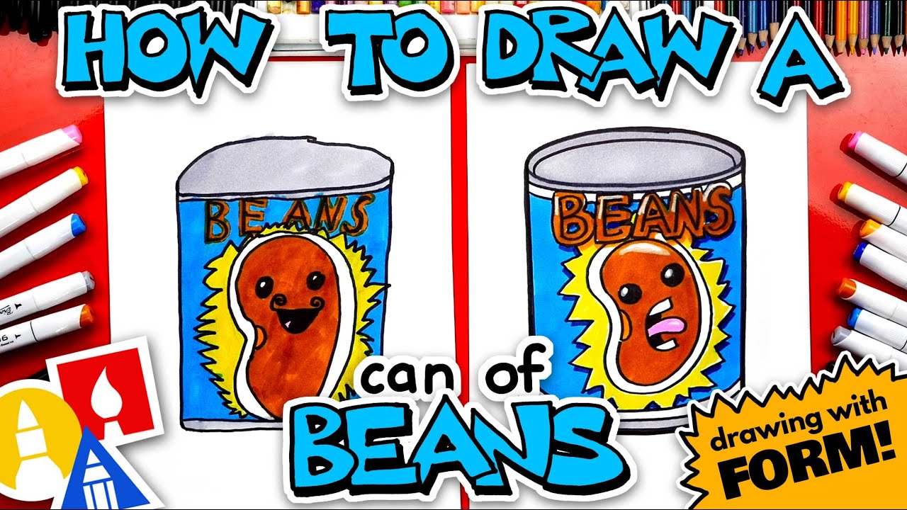 How To Draw A Funny Can Of Beans - Drawing With Form (Cylinder) 