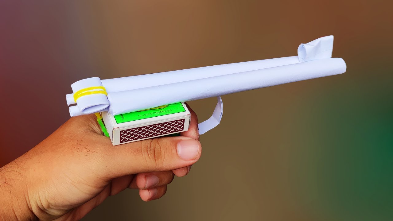 Paper Origami Defense gun that shoots Paper Bullets Weapon | paper gun origami step by step 