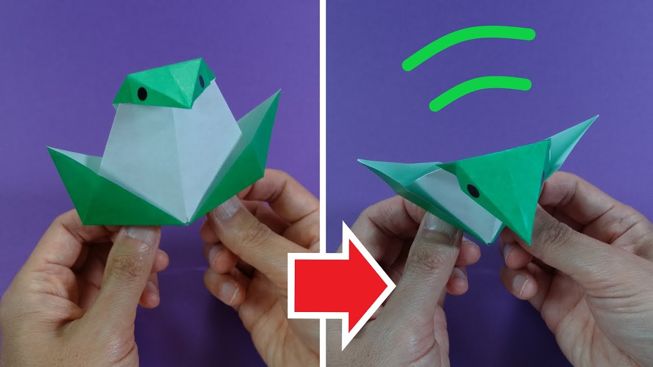 Origami Pecking Bird 2 動く折り紙「つつく鳥２」 Pajarito Picando de Origami 2 