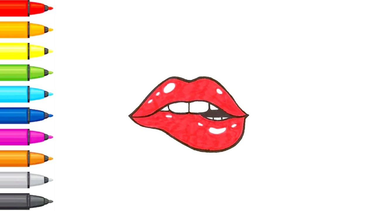 How to draw so cute Lips - Как нарисовать такие милые губы 