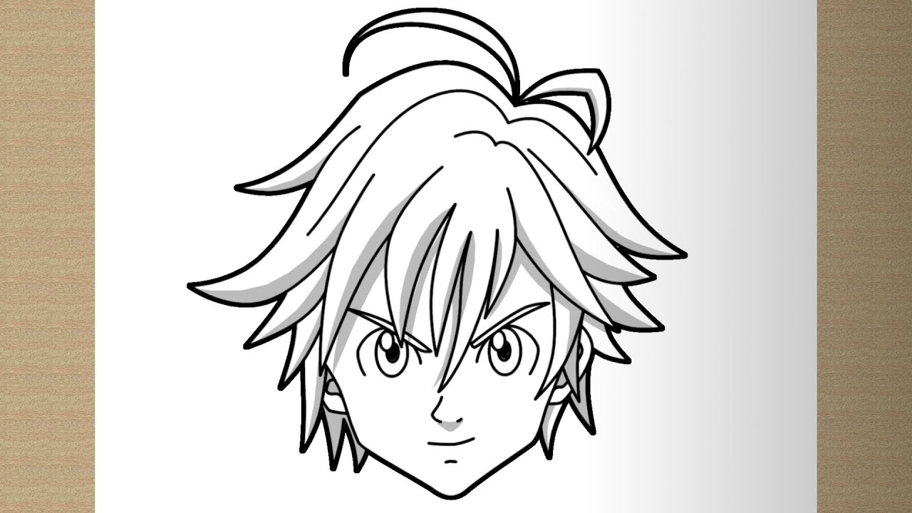 How to draw MELIODAS (The Seven Deadly Sins) step by step, EASY 