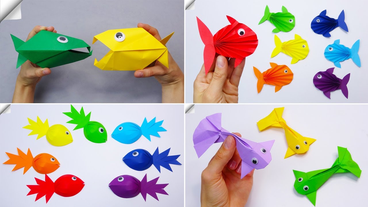 4 craft ideas | DIY Moving Paper FISH Easy Paper Crafts 1