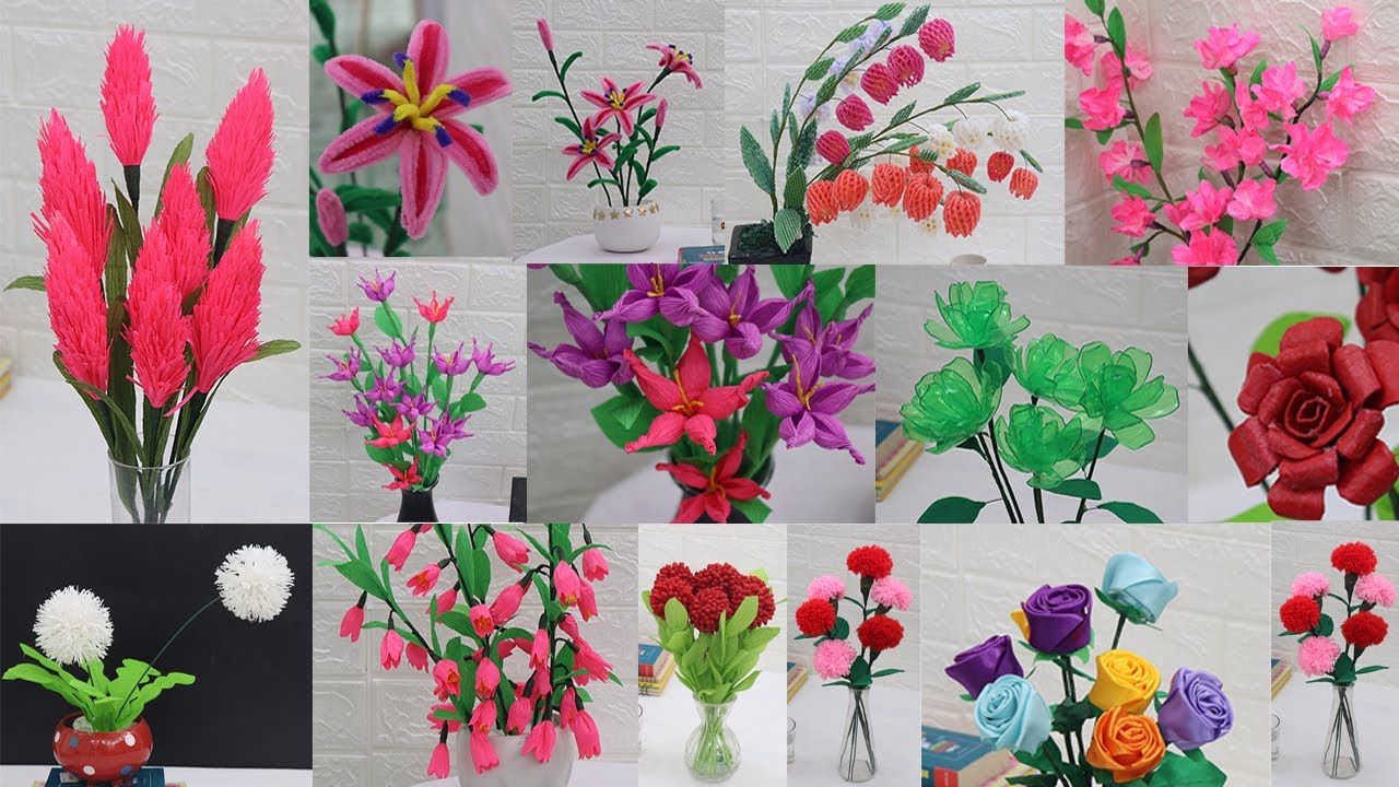 19 Flower from different materials | How to make Flower | Home Decor 