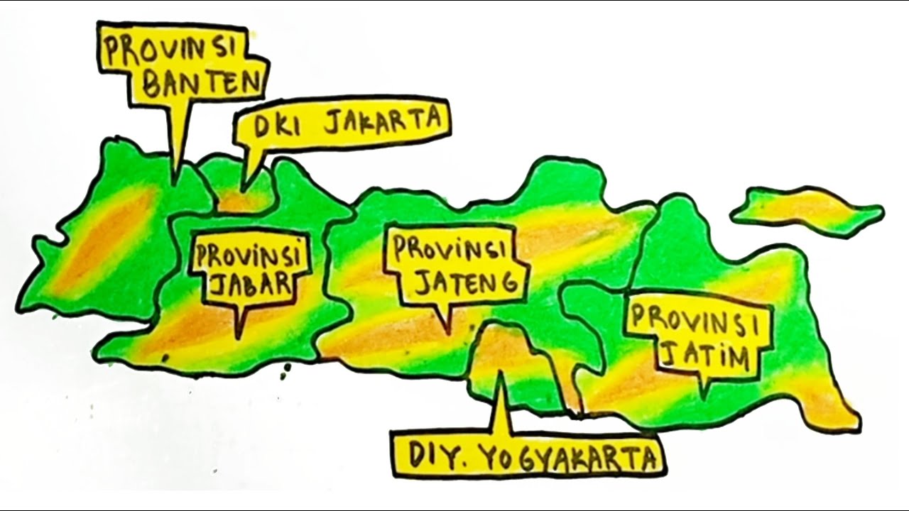 Cara Menggambar Peta Pulau Jawa Lengkap Terbaru 2021 | Belajar Menggambar Peta Pulau Jawa Lengkap 