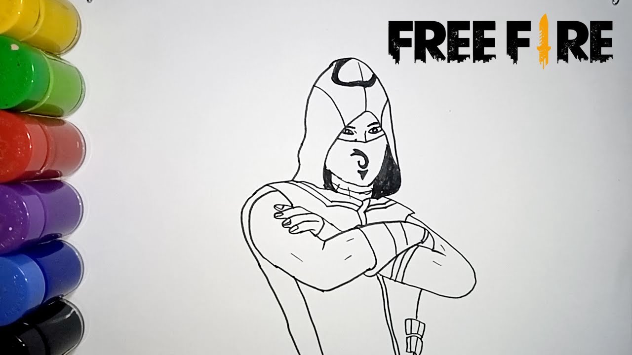 Menggambar Bundle Ninja Free Fire | How to draw free fire ninja costume 