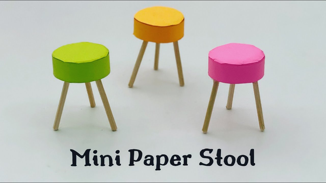 DIY Mini Paper Stool / Mini Paper Furniture for Doll House / Paper craft / #shorts (1-minute video) 