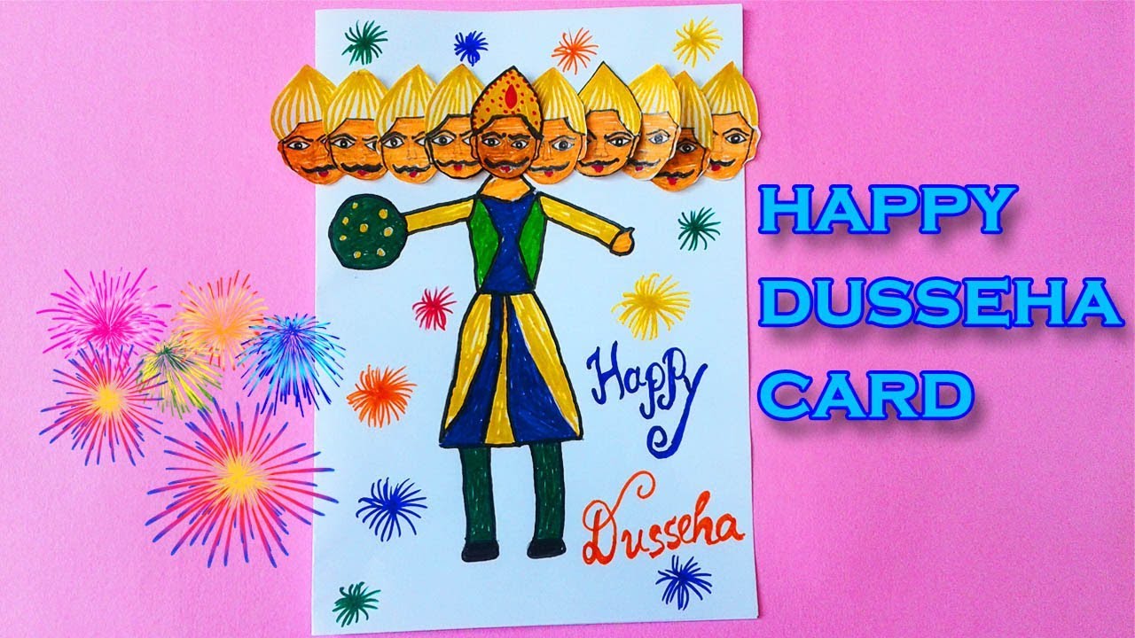 Happy dussehra greeting card | Beautiful Handmade dussehra greeting card idea | Card Making Ideas 