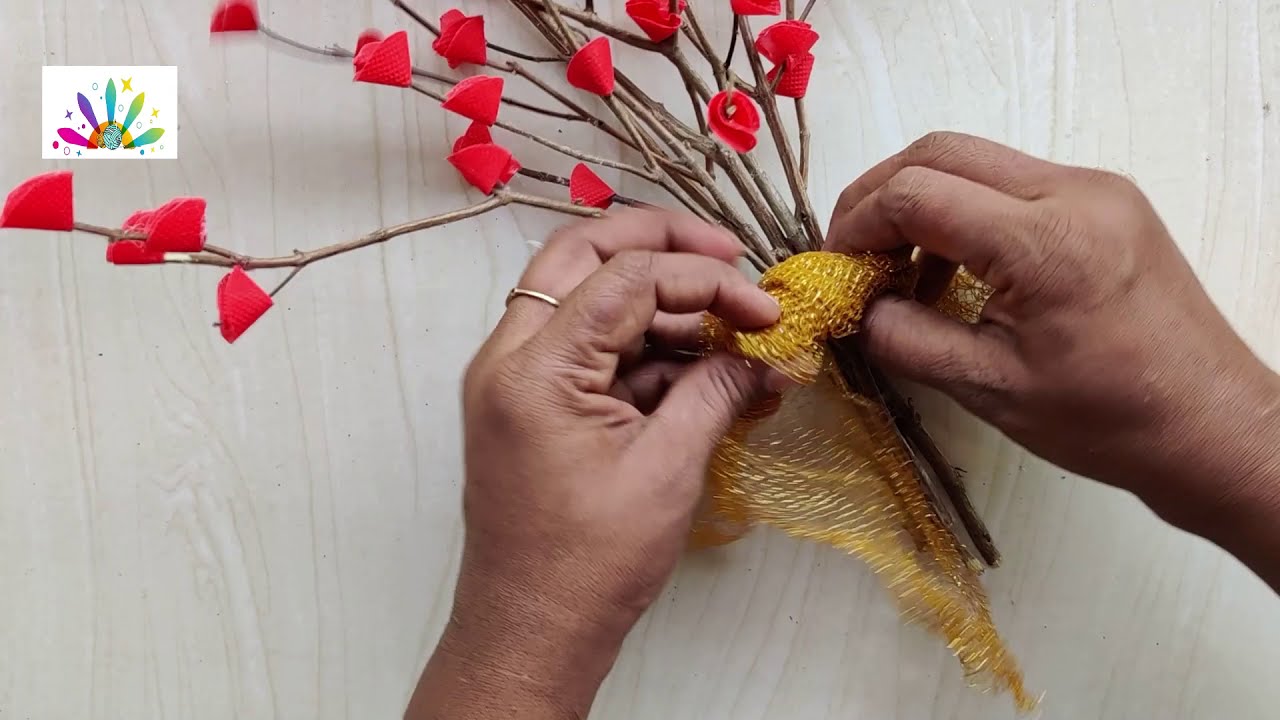 Waste Shopping Bag craft || Tree Branches Decoration || Easy crafts 