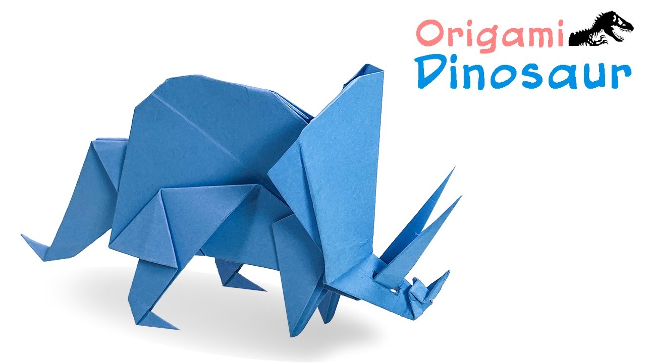 ORIGAMI DINOSAUR Triceratops Step by Step || The Toughest Of All Dinosaurs 