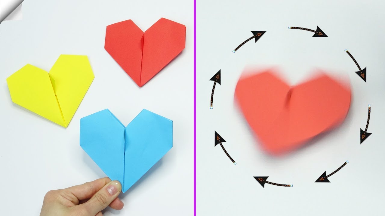 Spinning top from paper Paper toy antistress diy paper spinning top heart 1
