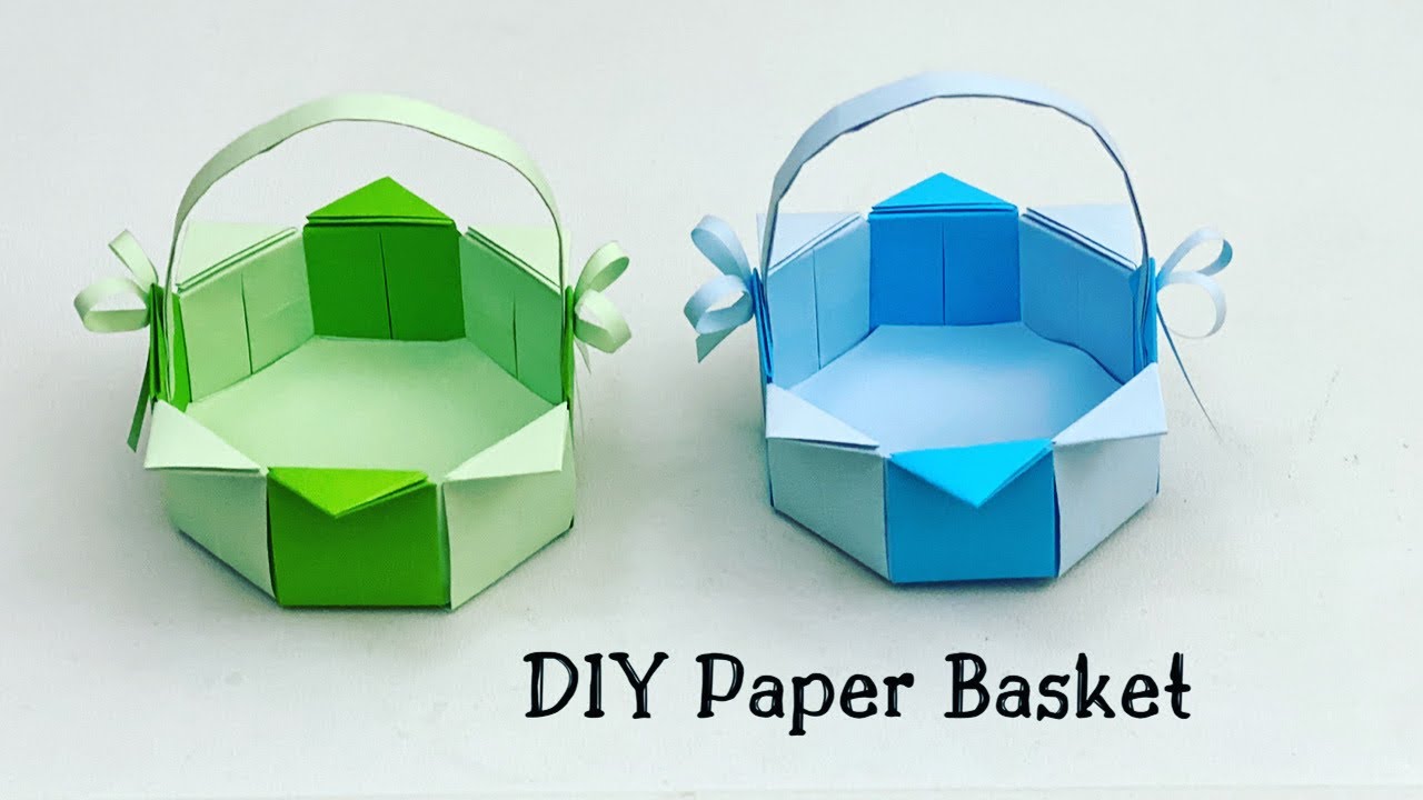 DIY MINI PAPER BASKET / Origami Basket DIY / Paper Craft / Easy kids craft ideas / Paper Craft New 