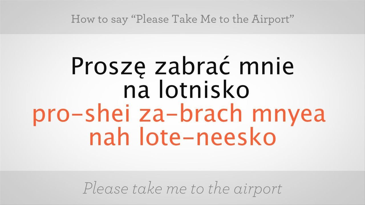 How to Say "Take Me to the Airport" | Polish Lessons 