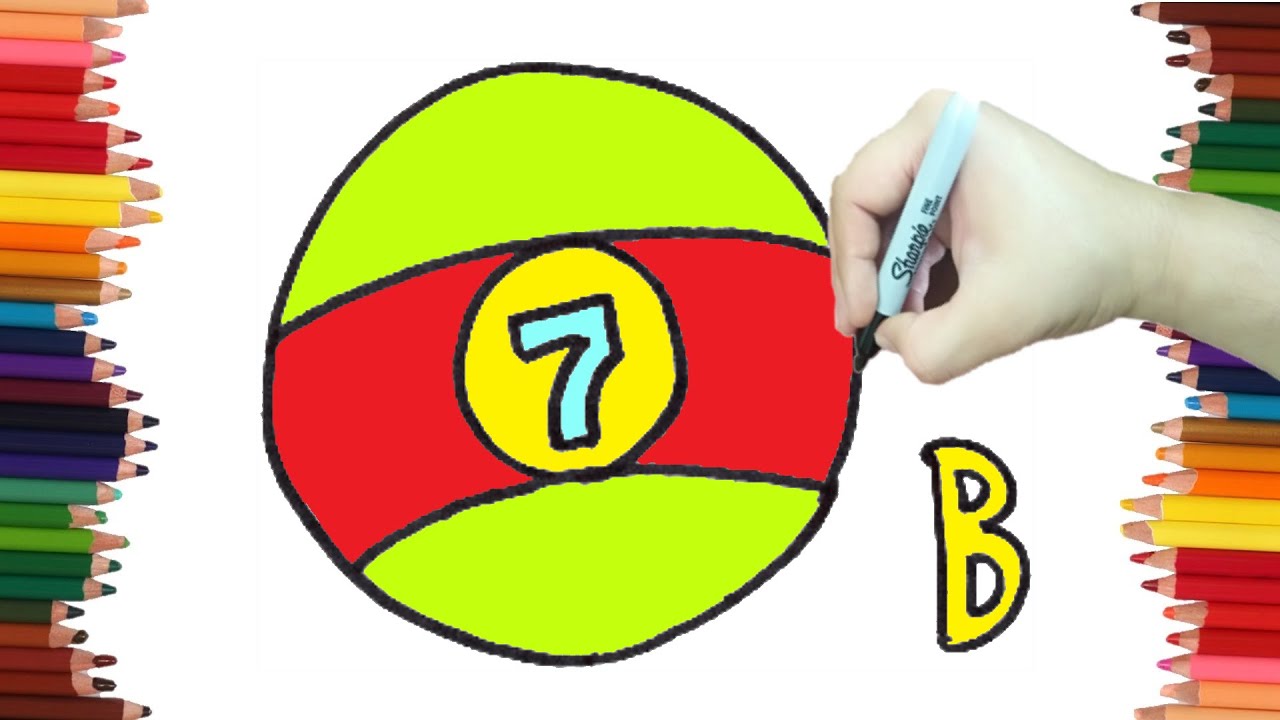 Como hacer dibujos con la LETRA B, Dibujo de la palabra BOLA paso a paso - Dibujos de Letras 