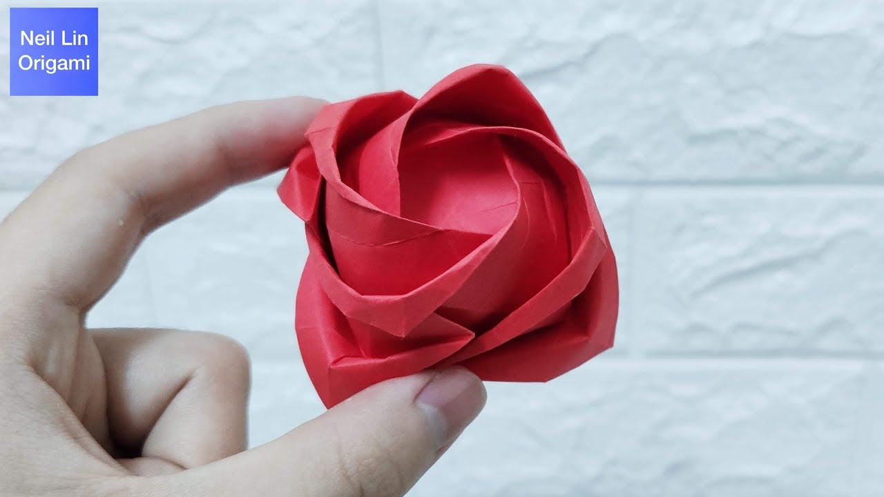 How to make a paper Rose by Toshikazu Kawasaki - Origami Rose Tutorial 