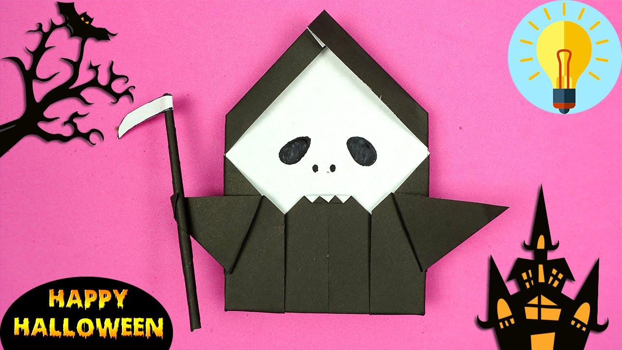 Halloween Deko basteln | Gevatter Tod falten | Halloween Bastelideen | Basteln mit papier 