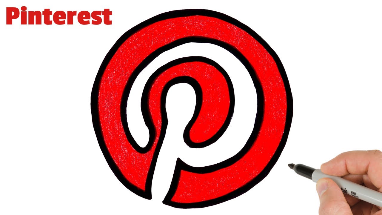 How to Draw Pinterest Logo Easy 