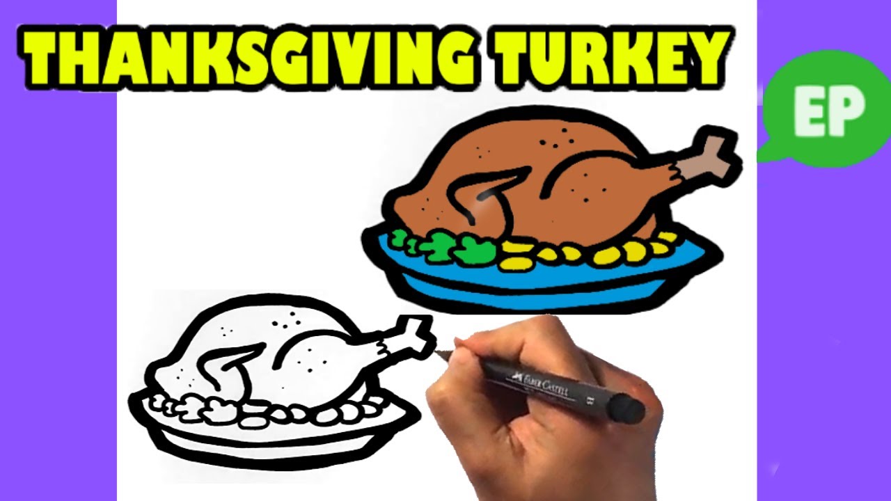 How to Draw Thanksgiving Turkey - Easy Pictures to Draw 1