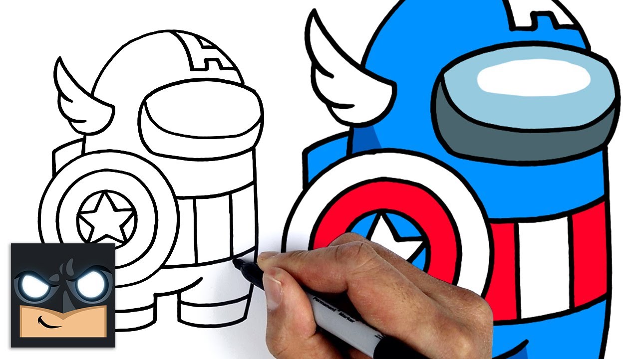 How To Draw Captain America | Among Us 