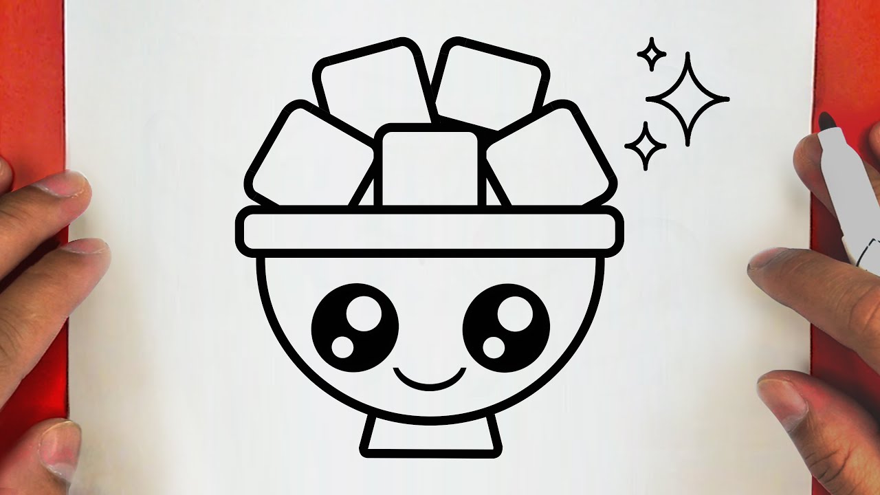 HOW TO DRAW A CUTE SUGAR CUBES ,STEP BY STEP ,DRAW CUTE THINGS 