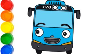 Menggambar dan Mewarnai Tayo – Hey Tayo dia bus kecil ramah