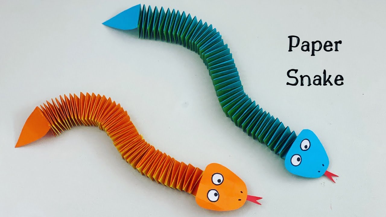 How to make easy paper SNAKE / Paper Craft / kids crafts / Easy craft ideas with paper 