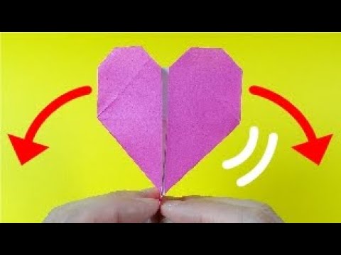 動く折り紙「ゆらゆらハート」Action Origami "Swinging Heart" 