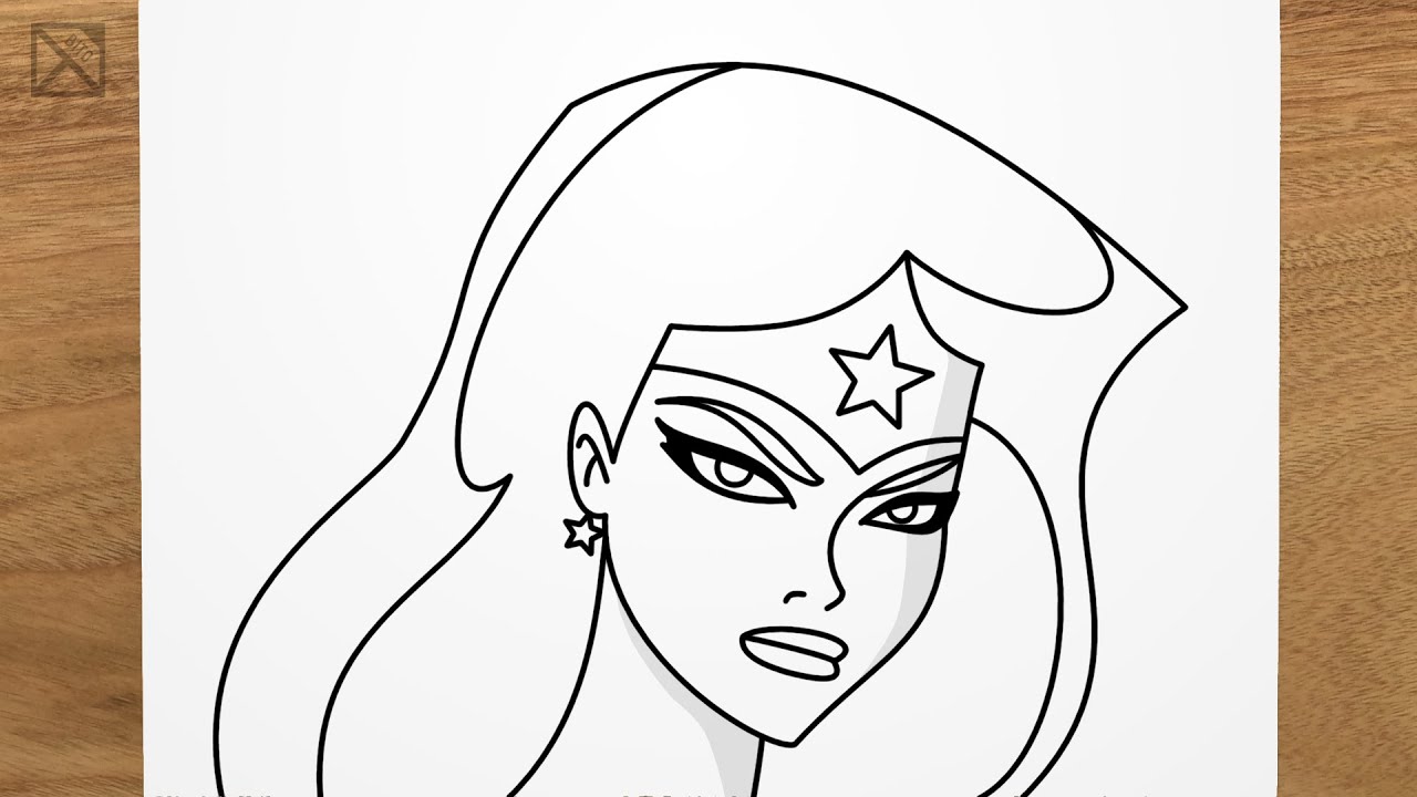 How to draw WONDER WOMAN step by step, EASY 