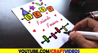 FRIENDSHIP DAY CARD DRAWING | HOW TO DRAW FRIENDSHIP CARD | DRAW FRIENDSHIP CARD | Speed Drawing