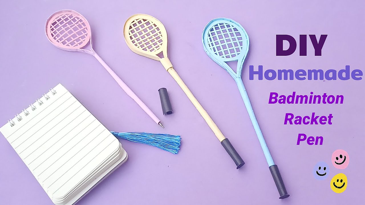 DIY Cute Badminton Pen/how to make homemade badminton racket pen/pen decoration ideas/school supply 1