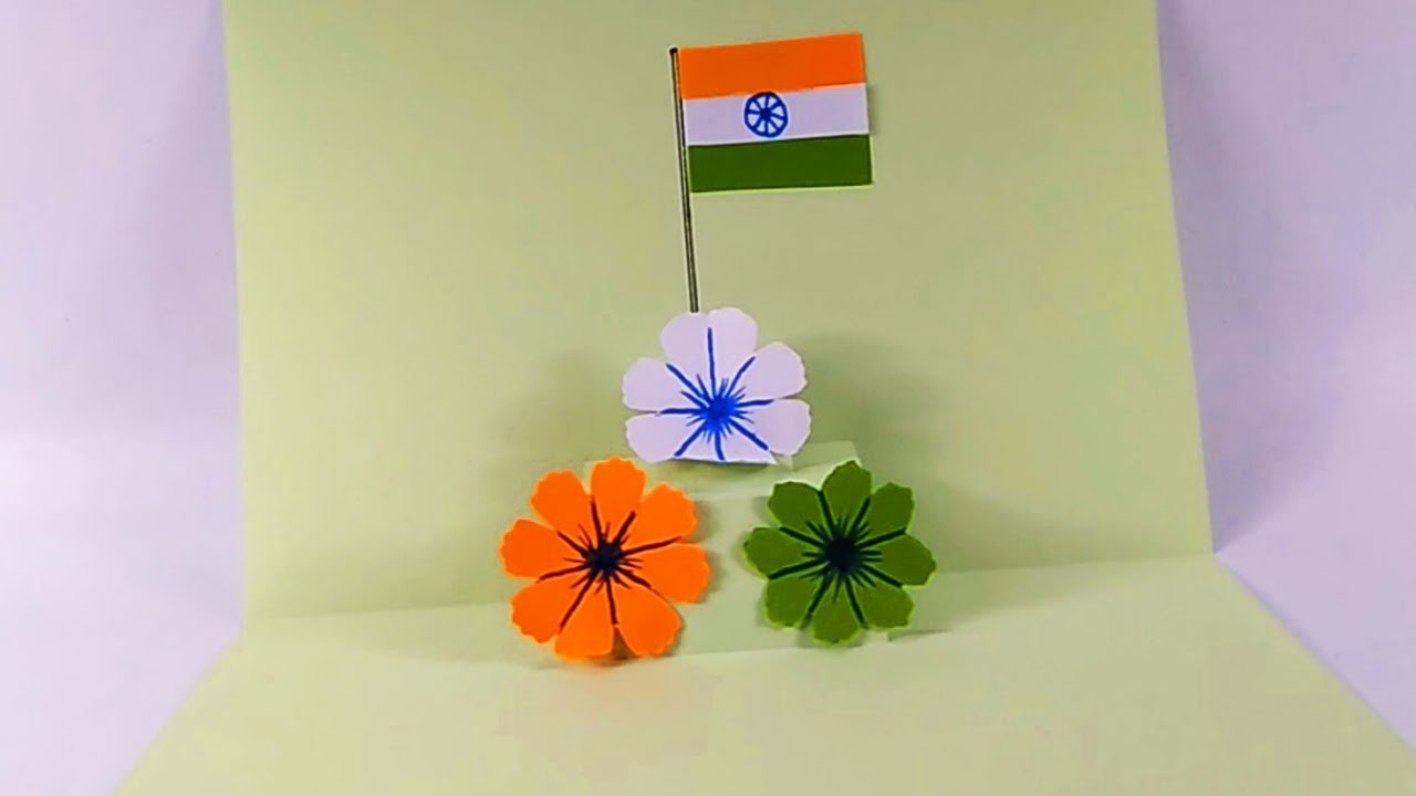 How to make Greeting Pop Up card for Republic Day | republic day craft ideas 2019 