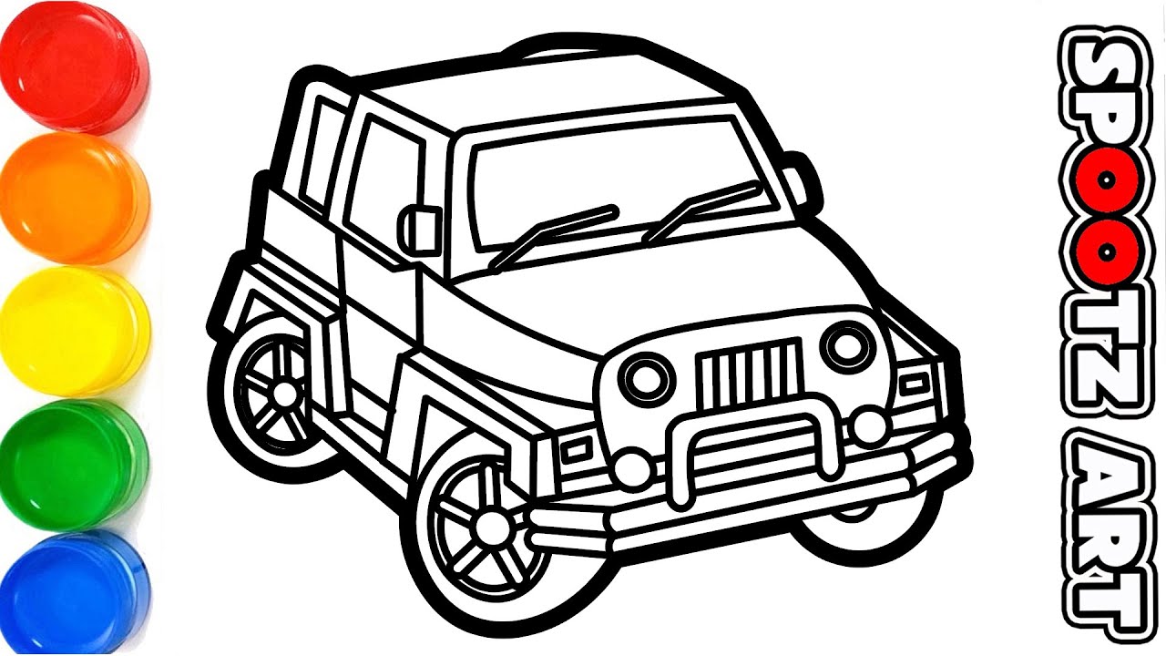 Cara Menggambar Mobil Jeep Sketsa 