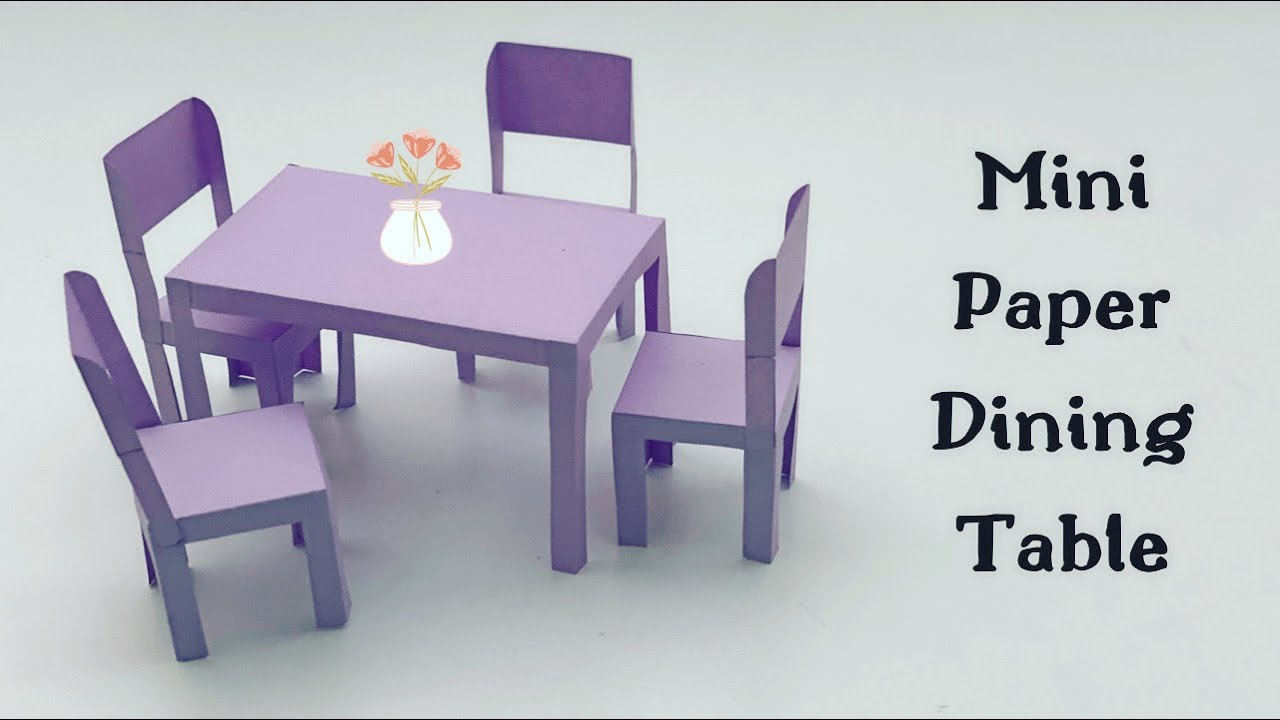 DIY MINI PAPER DINING TABLE & CHAIR/ Paper Craft / mini Paper furniture crafts For doll house 