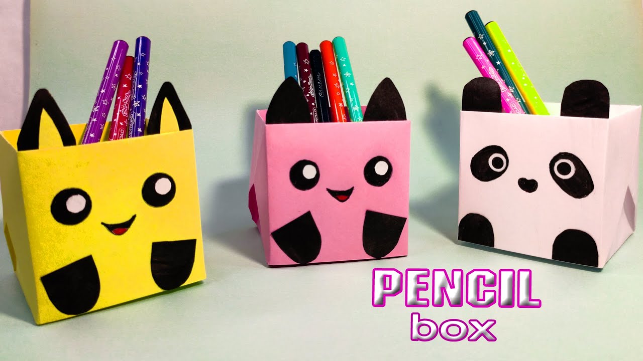 How to make a paper Pencil Box | Easy Origami Box Tutorial | Paper Crafts 