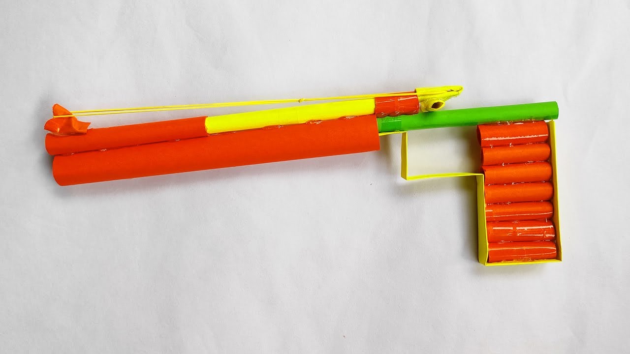 Paper Origami Defense gun that shoots Paper Bullets Weapon | paper gun origami step by step 