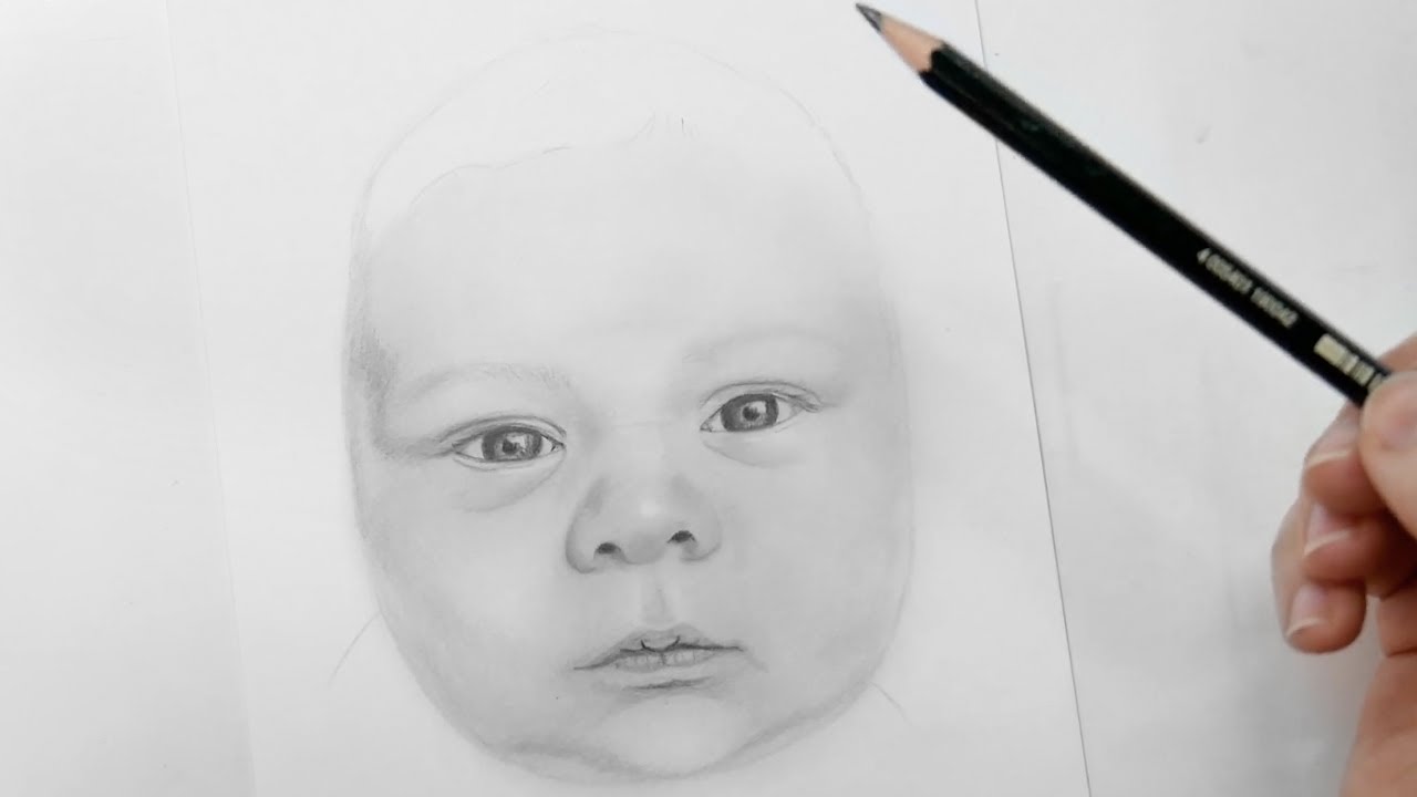 Drawing a Baby Portrait with Graphite Pencils 