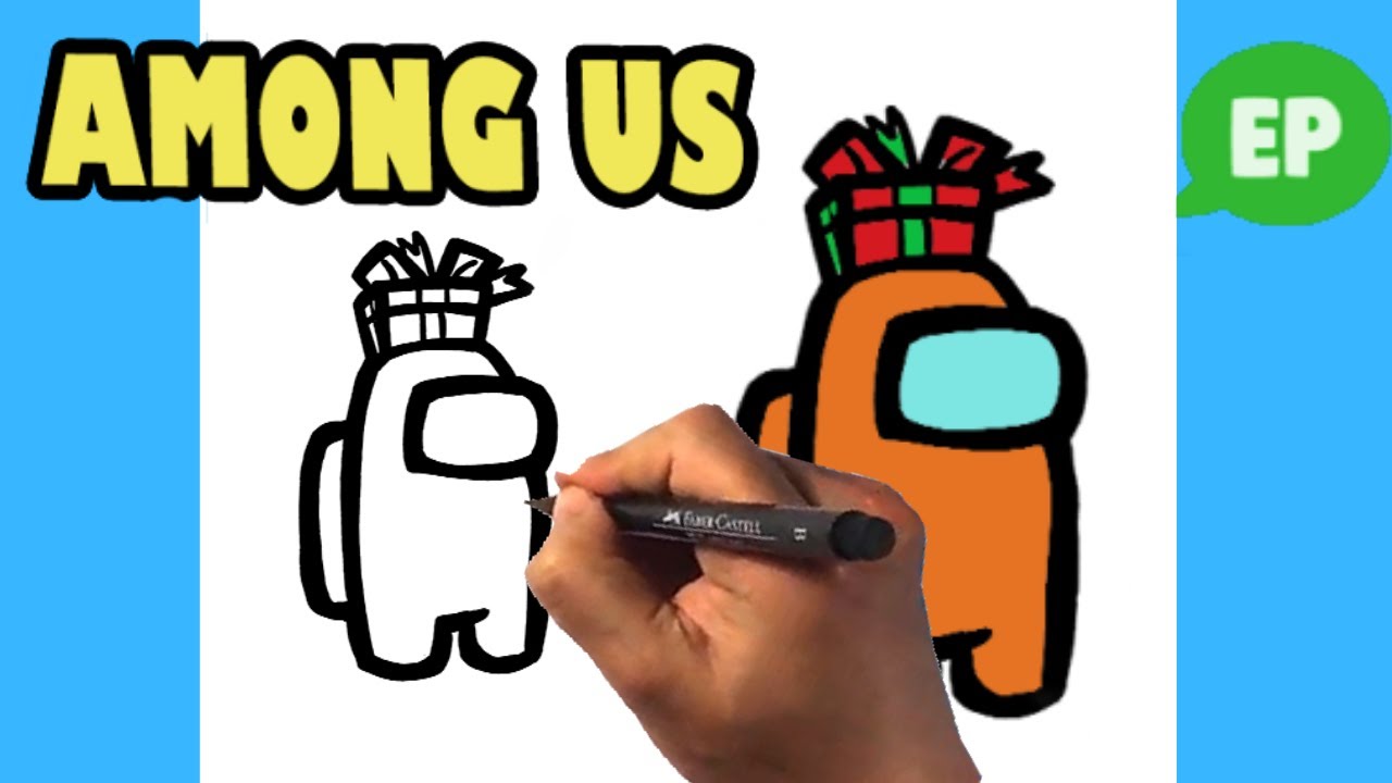 How to Draw Among Us - Christmas Present Hat - Easy Drawing Lesson 1