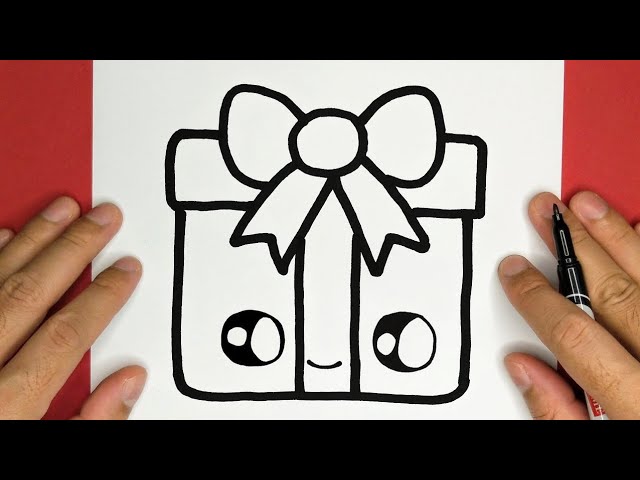 HOW TO DRAW A CUTE GIFT FOR CHRISTMAST,DRAW CUTE THINGS 