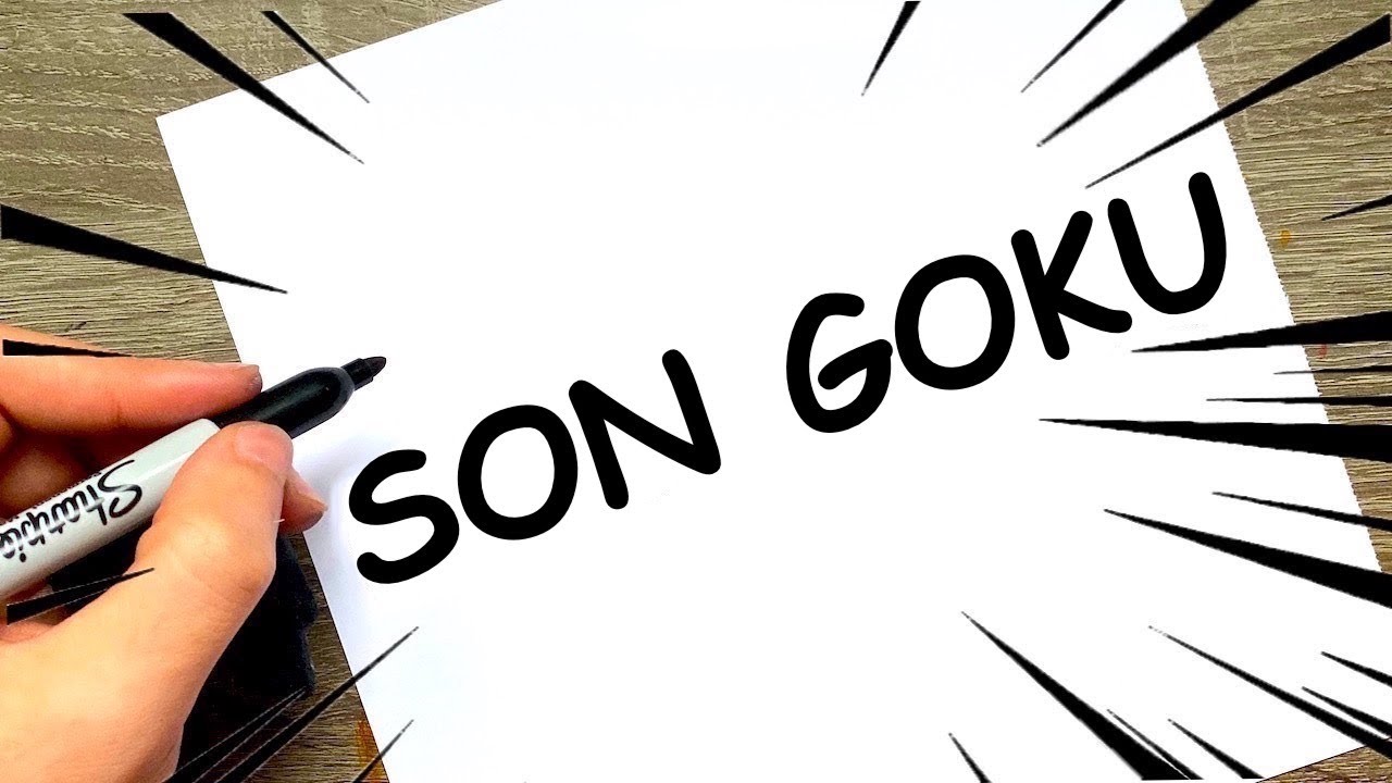 Como Dibujar Goku de la palabra Goku ! Dragon Ball 