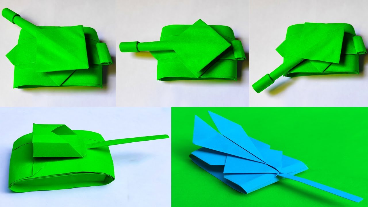 Top 3 Easy Tank Tutorials | how to make a paper origami army tank 