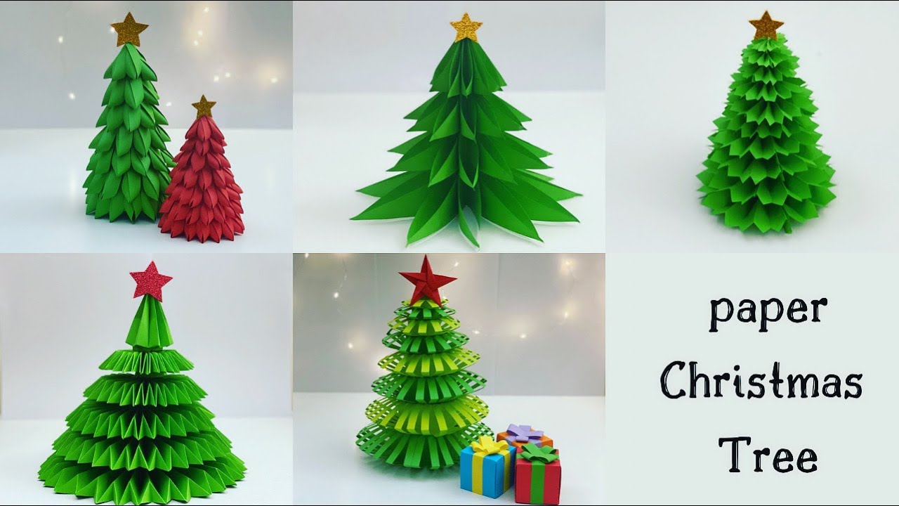 5 Easy Paper Table Top Christmas Tree / 3D Paper Christmas Tree / Christmas Decoration / Paper Craft 